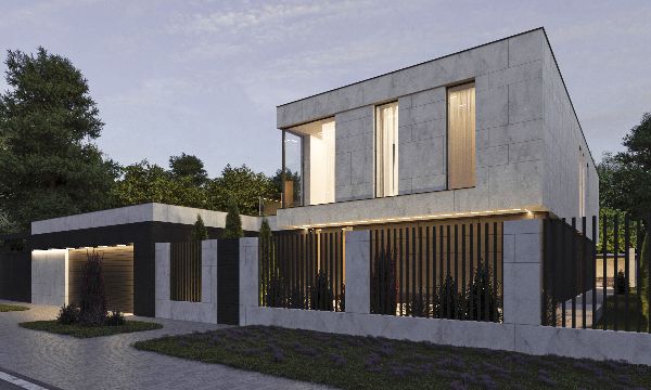 Gambar Visualisasi 3D Render Rumah Tinggal 2 Lantai