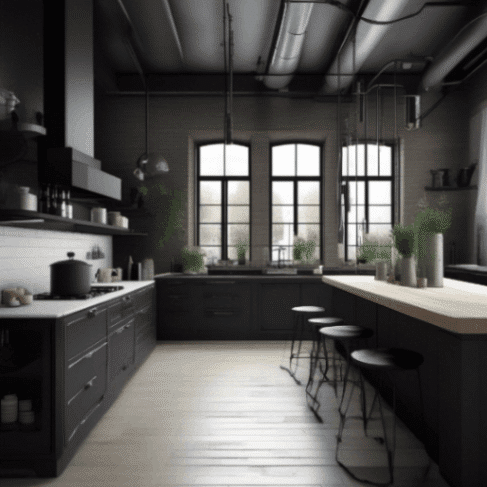 Konsep Contoh Dapur dan Ruang Makan Industrial Modern