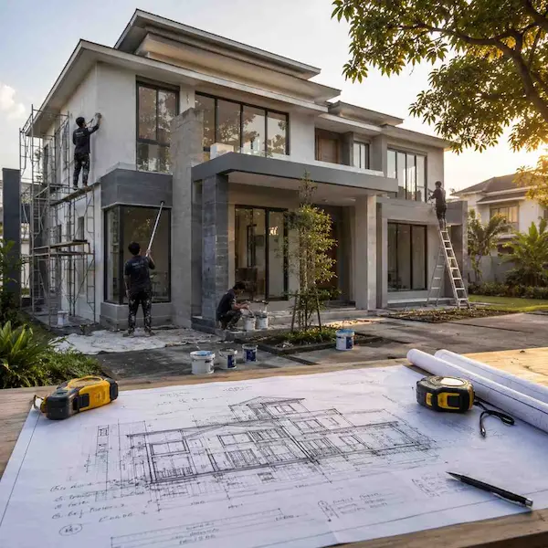 Perencanaan luas area renovasi rumah di BSD Tangerang