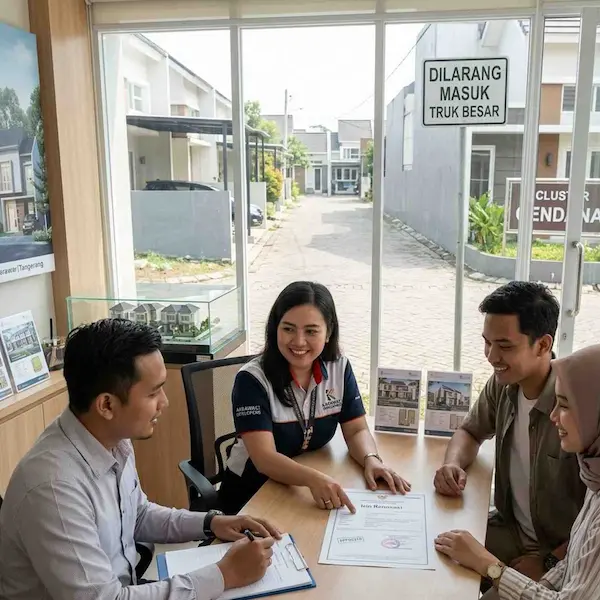 Pertemuan izin renovasi rumah di Karawaci dengan akses lokasi terbatas