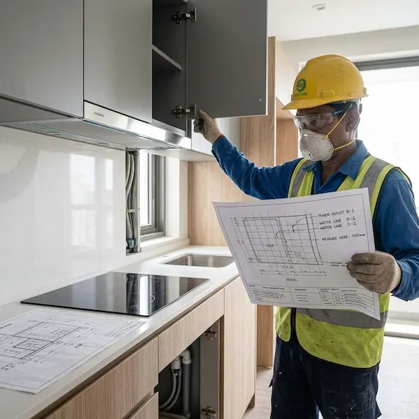 Pemasangan Kitchen Set Modern Berdasarkan Perencanaan Presisi